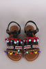Qupid Embellished Strappy Open Toe Flat Sandal
