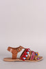 Qupid Embellished Strappy Open Toe Flat Sandal