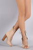 Liliana Corset Lace Up Open Toe Ankle Booties