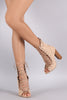 Liliana Corset Lace Up Open Toe Ankle Booties