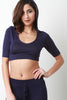 Jersey Knit Hoodie Crop Top