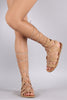 Soda Strappy Gladiator Lace Up Flat Sandal