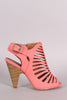 Delicious Strappy Caged Kitten Chunky Heel