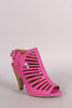 Delicious Strappy Caged Kitten Chunky Heel