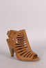 Delicious Strappy Caged Kitten Chunky Heel