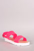 Wild Diva Double Band Slingback Flat Sandal
