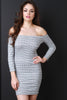 Texture Ribbed Bardot Bodycon Dress