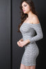 Texture Ribbed Bardot Bodycon Dress