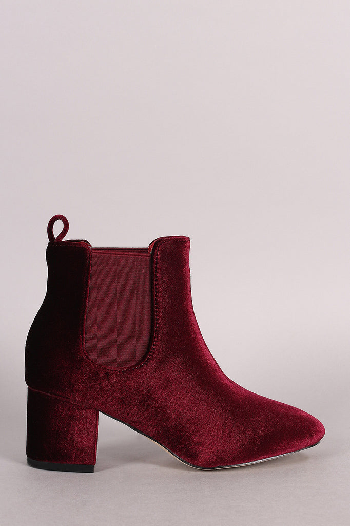 Elastic Gore Block Heeled Ankle Boots