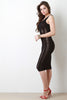 Semi Sheer Vertical Stripe Knit Dress