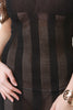 Semi Sheer Vertical Stripe Knit Dress