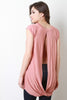 Jersey Knit High Low Open Back Top