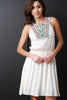 Detailed Embroidery V-Neck Mini Dress