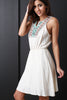Detailed Embroidery V-Neck Mini Dress