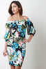 Off The Shoulder Bishop Sleeve Floral Dress