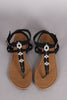 Strappy Beadwork Thong Flat Sandal