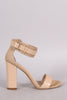 Open Toe Buckled Ankle Strap Heel