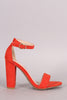 Bamboo Suede One Band Ankle Strap Open Toe Heel