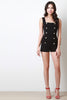 Faux Double Breasted Sleeveless Romper