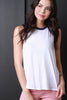 Round Neck Color Block Shoulder Top