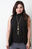 Sleeveless Mockneck Necklace Top