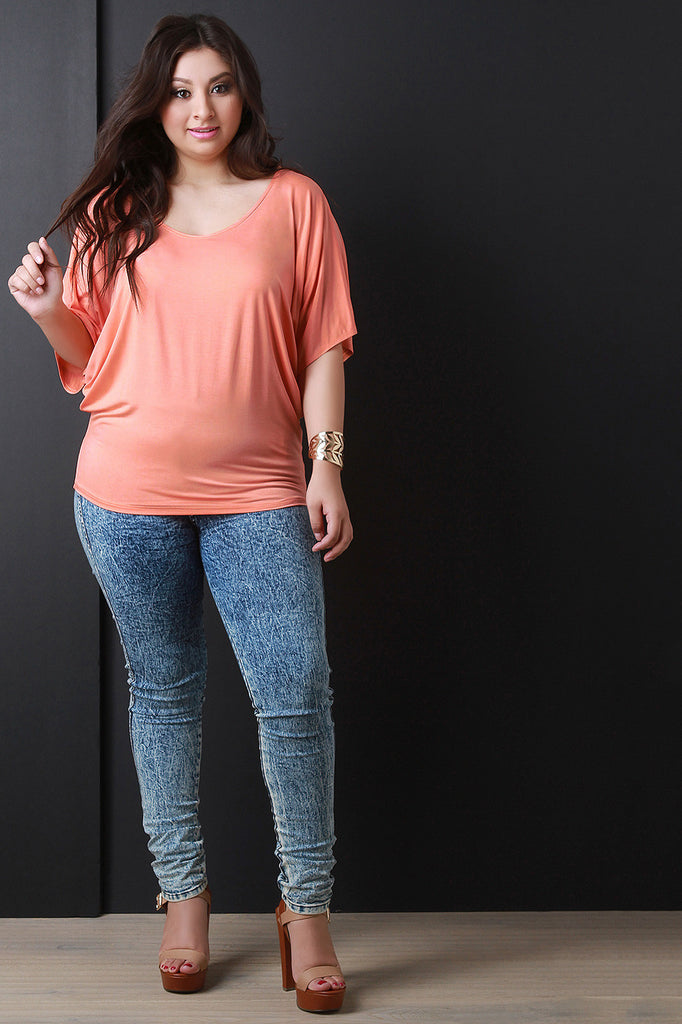 Round Neck Dolman Sleeve Top