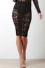 Floral Lace Pencil Skirt