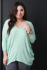 Loose Knit V-Neck Dolman Sleeves Top