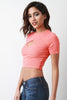 Rib Knit Cut Out Crop Top