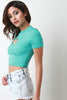 Rib Knit Cut Out Crop Top