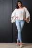 Off-The-Shoulder Bell Sleeve Peasant Blouse