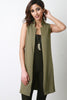 Open Front Notch-Collar Side Slit Vest Jacket
