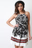 Floral and Stripe A-Line Dress