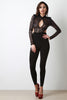 Semi-Sheer Long Sleeve Keyhole Jumpsuit
