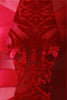 Mock Neck Semi-Sheer Velvet Filigree Dress