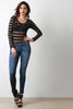 Long Sleeve Semi-Sheer Stripe Bodysuit