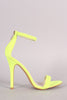 Suede Woven Ankle Strap Stiletto Heel