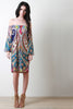 Off The Shoulder Paisley Design Dress