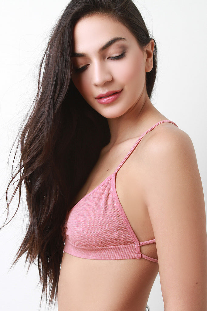 Texture Knit Caged Back Bralette