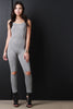 Marled Knit Slit Knee Jumpsuit