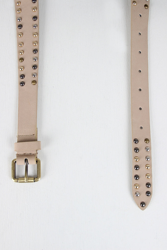 Studded Cracked Turquoise Tapered Belt