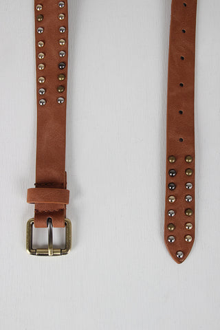 Studded Cracked Turquoise Tapered Belt