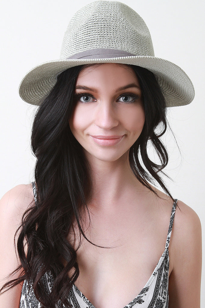 Twisted Suede Strap Panama Hat