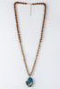 Wire Caged Marble Stone Necklace