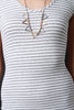 Ribbed Knit Striped Sleeveless Hooded Midi Dress