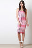 Sleeveless Crisscross Tie-Dye Bodycon Dress
