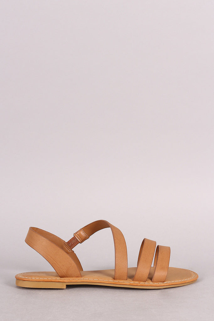 Bamboo Strappy Asymmetrical Flat Sandal