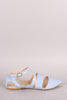 Qupid Patent Cutout Pointy Toe Ankle Strap Flat