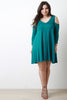 Relaxed Jersey Knit Cold Shoulder Dress