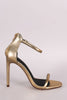 Liliana Metallic Double Strap Open Toe Stiletto Heel